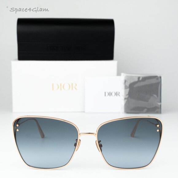 Dior Women Sunglasses Rose Gold Grad Blue Butterfly MISSDIOR B2U E0B2 BRAND NEW - Picture 3 of 10